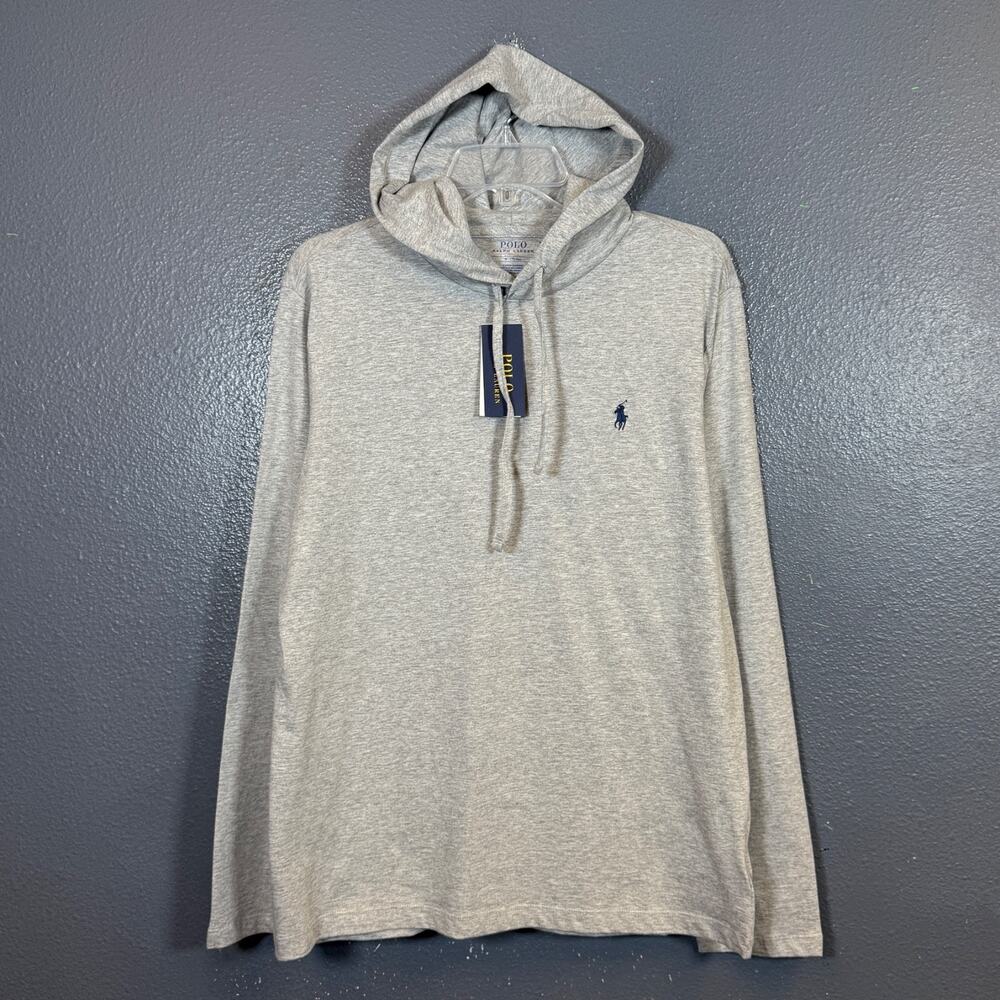 Polo Ralph Lauren M men’s gray hoodie 100% cotton outdoor activewear NEW